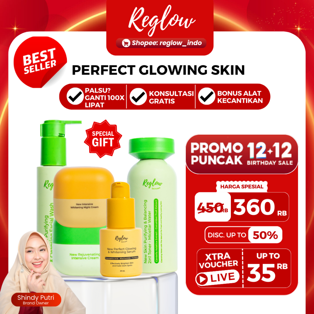 Reglow Paket Perfect Glowing dr Shindy Skincare Original Official Store Resmi