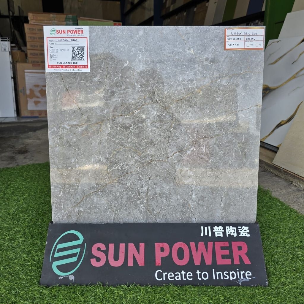 Keramik lantai 50x50.Lisbon Gris/Sun.power