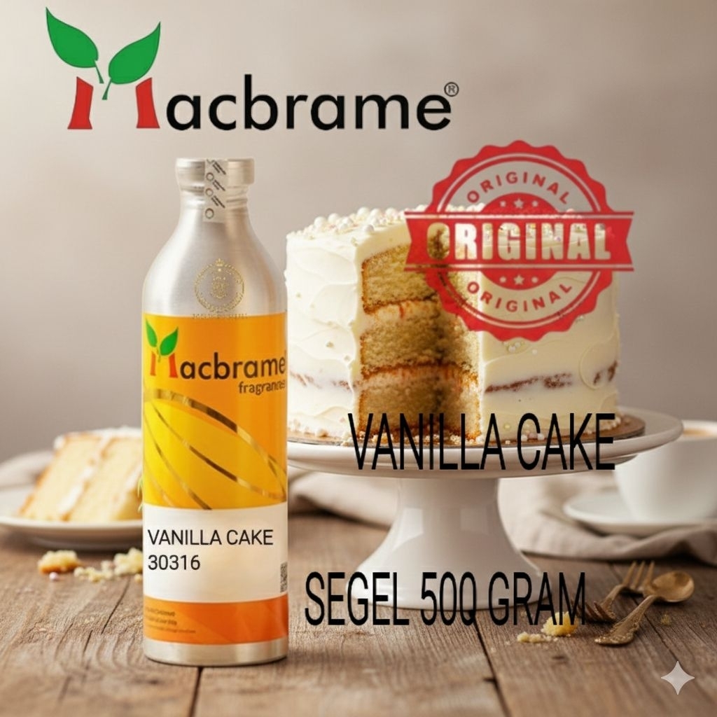 VANILA CAKE PRODUCT MACBRAME KEMASAN SEGEL 500 GRAM
