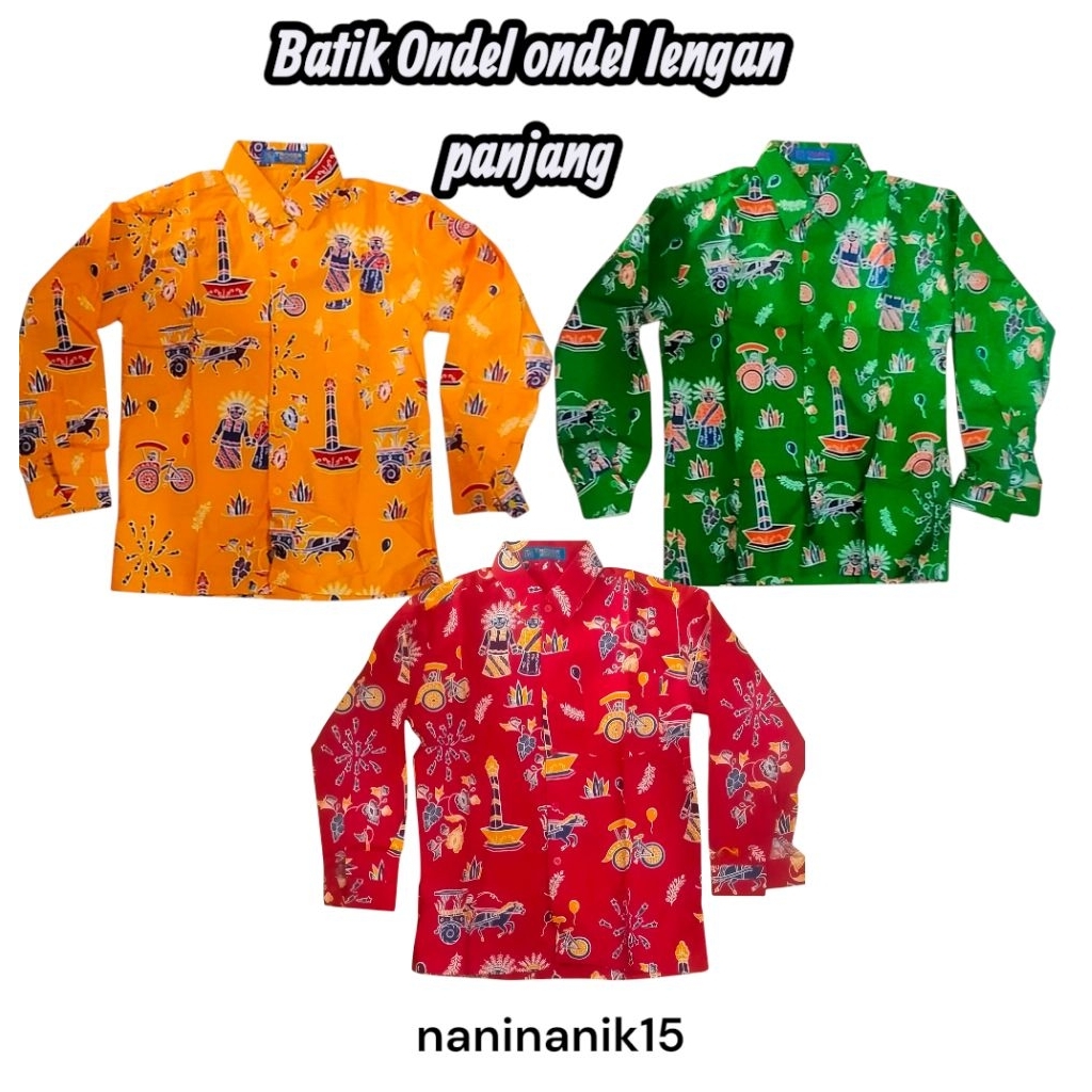 Batik ondel ondel Lengan panjang seragam Batik Troser by Setia Kawan