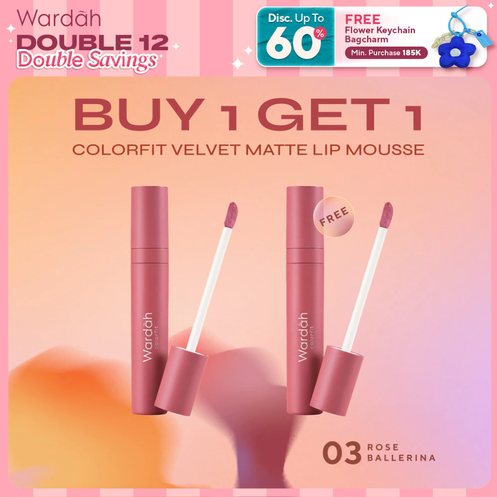 [BUY 1 GET 1] WARDAH Colorfit Velvet Matte Lip Mousse - Lip Cream Tahan Lama Tahan - Lipcream Matte 