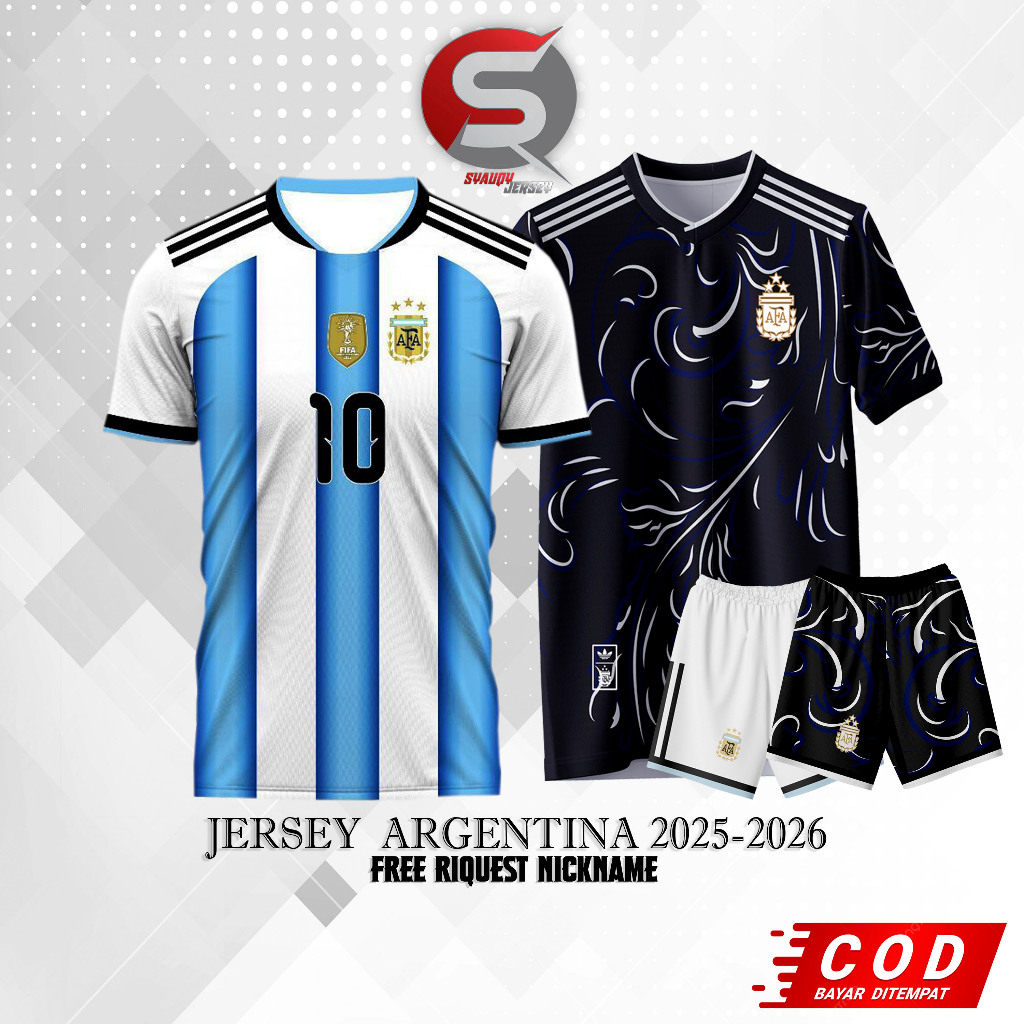 jersey kaos Baju bola anak Messi Timnas Argentina Piala Dunia 2025 2026 Full Printing