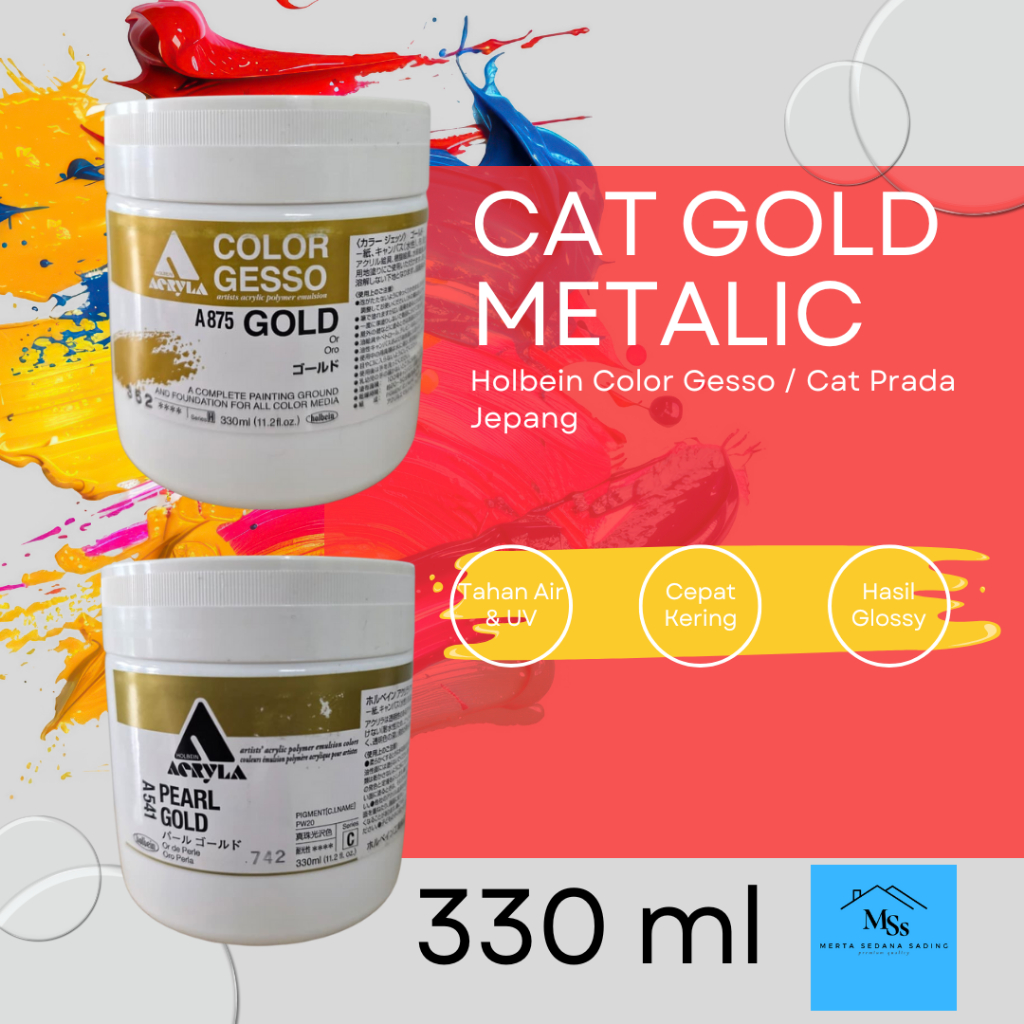 Cat Gold Metalic Holbein /Prada Jepang 330 ML