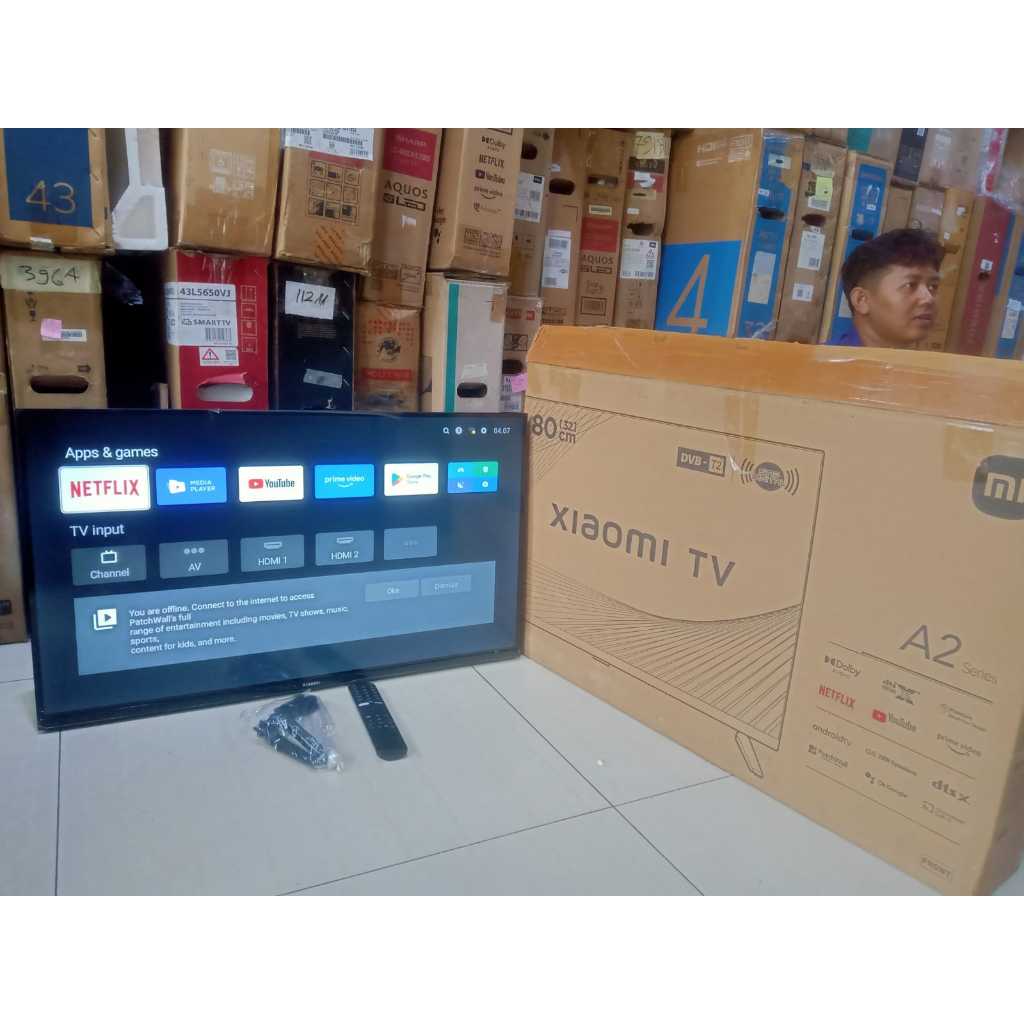 Android TV Xiaomi 32 inci HD Sudah bisa Yotube Digital TV Kondisi bekas pemakaian 6606F