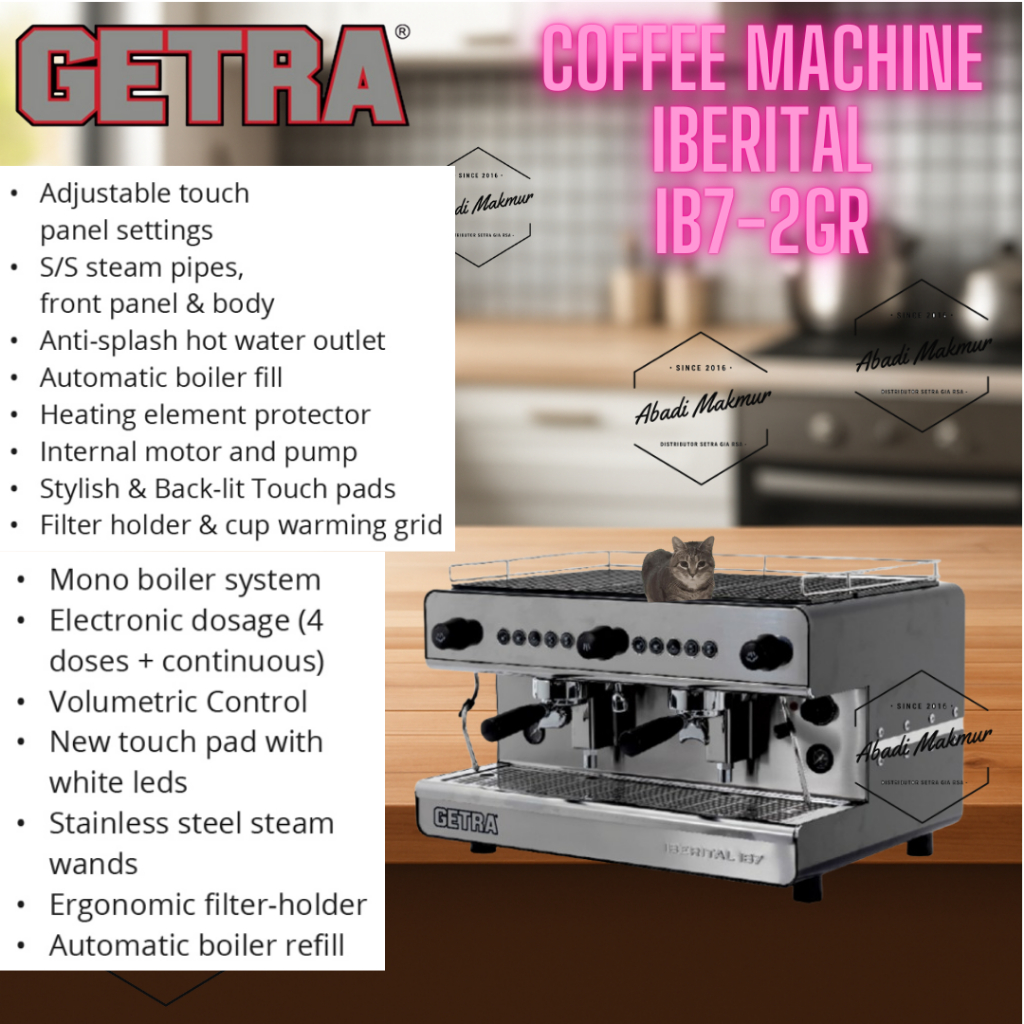 Mesin Kopi Espresso GETRA IB7‑2GR IBERITAL/Iberital IB7‑2GR Getra Coffee Machine