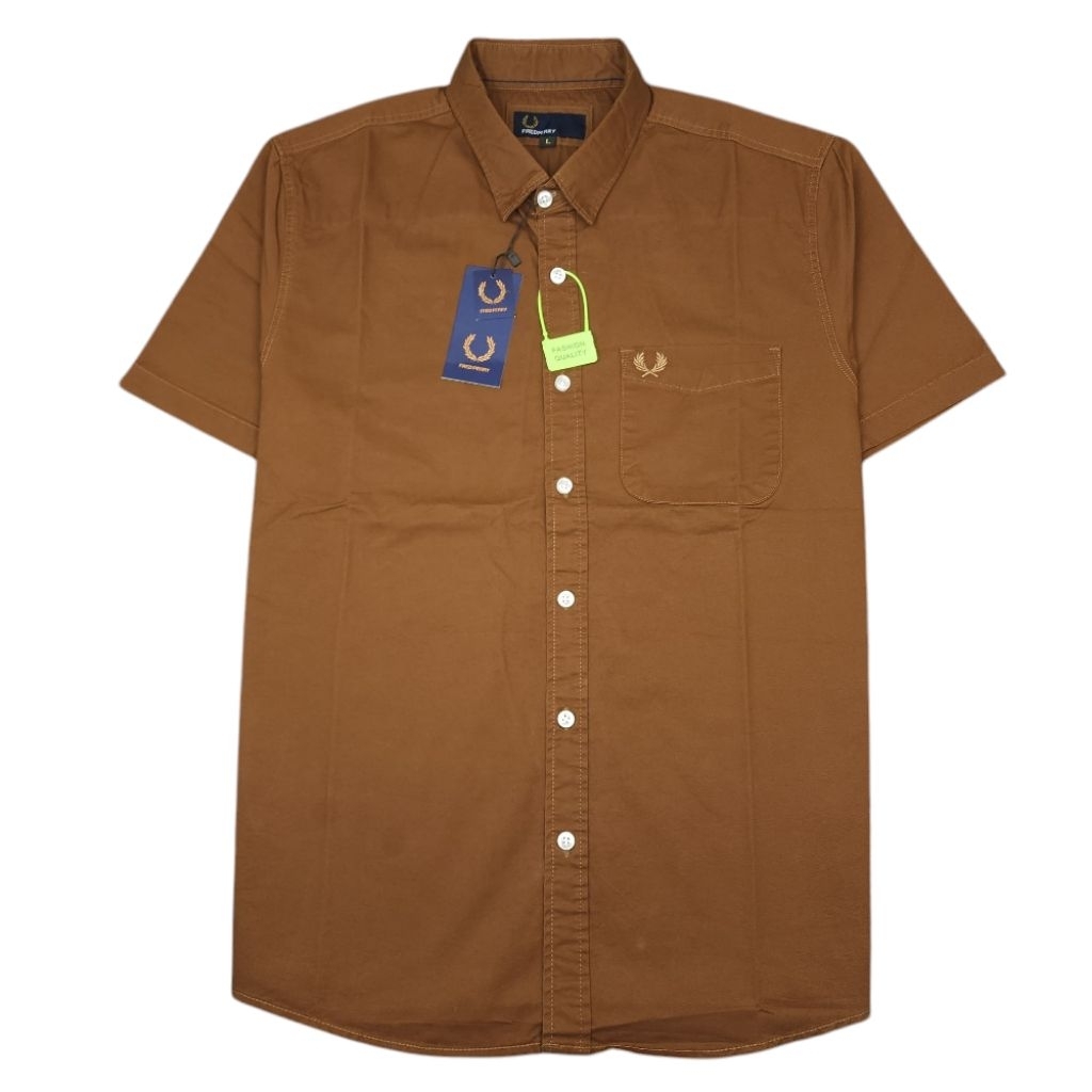 Kemeja Polos Lengan Pendek Pria Fredperry / Kemeja Polos Lengan Pendek Slimfit / Kemeja Polos Pria t