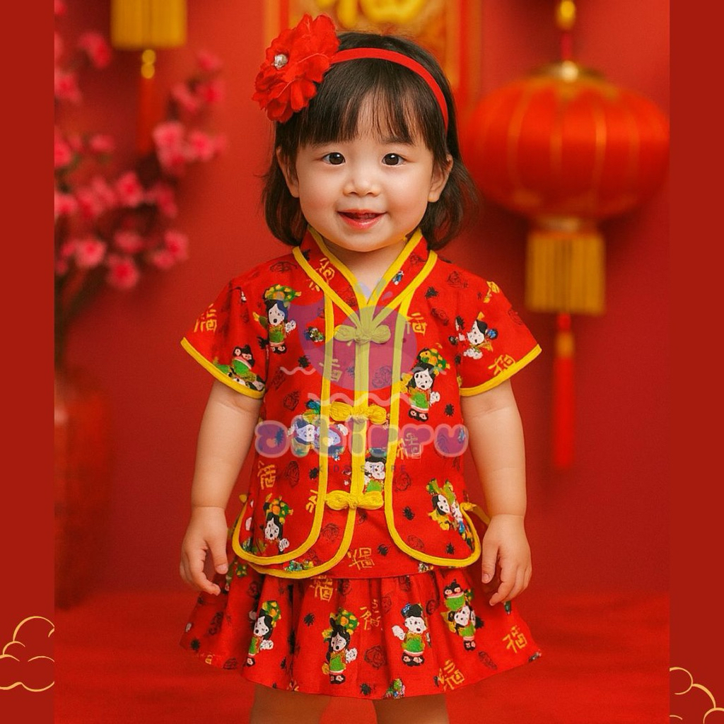 BAJU CINA ANAK CHEONGSAM PEREMPUAN ROK