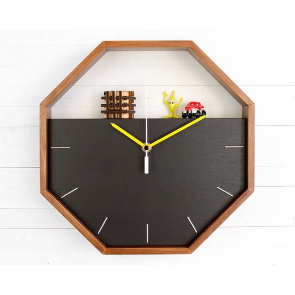 jam dinding heksagonal/jam dinding model terbaru/jam dinding asli kayu jati