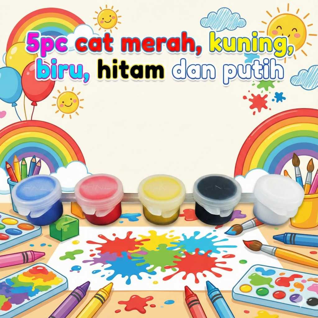 set tinta lukis cat air cat kanvas cat mewarnai berbagai media cat serba guna cat mini kuas melukis
