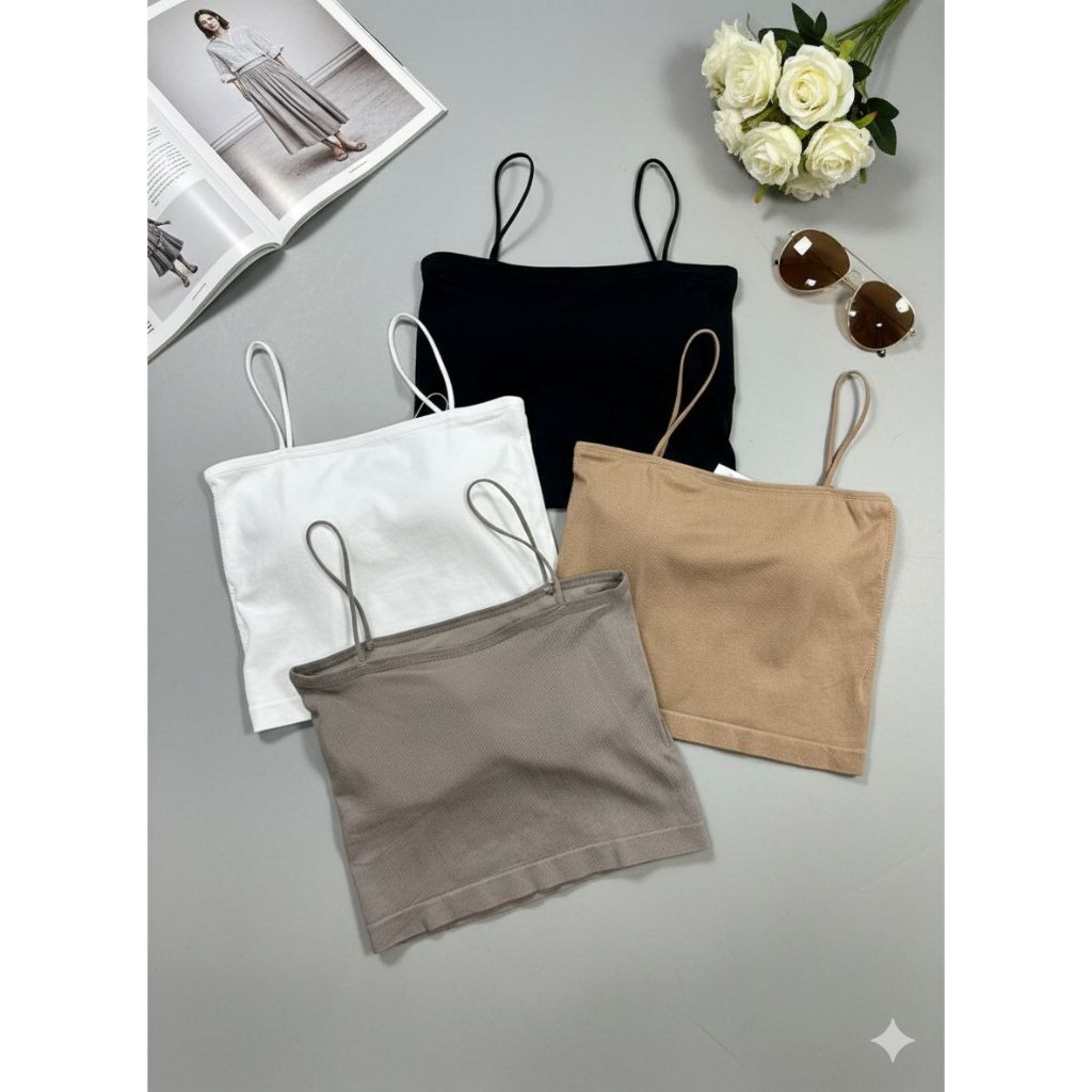 Tanktop Bra Wanita - Bra Crop Top - Bra Kaos - Tanktop Wanita Tali - Crop Top Polos SImple - Bra Kek