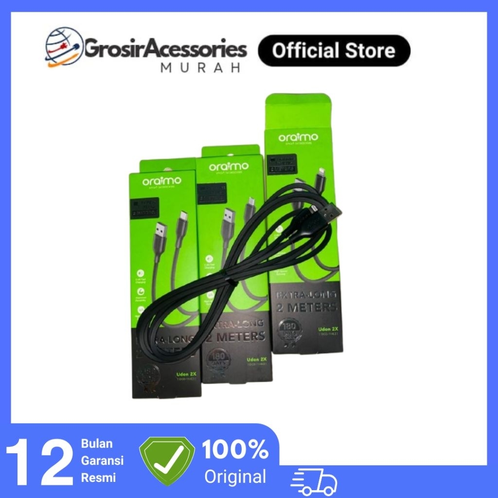 ORAIMO OCD-114M2 C2 L2 Kabel Data 2 Meter Fast Charging 2.4A Original