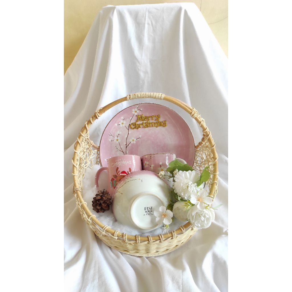 SET HAMPERS PIRING KERAMIK | PIRING CANTIK | SET HAMPERS NIKAHAN | SET HAMPERS ULTAH
