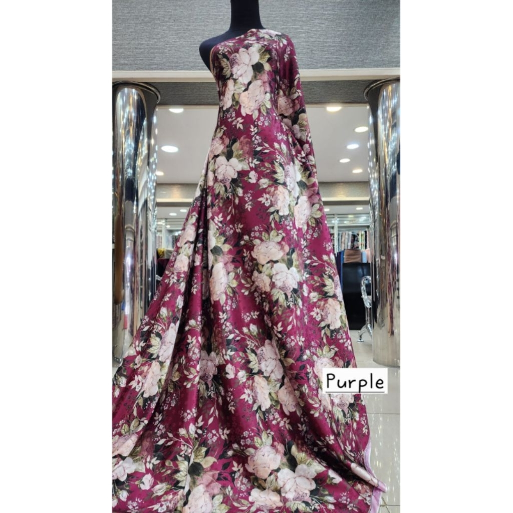 kain Italian jacquard silk motif bunga