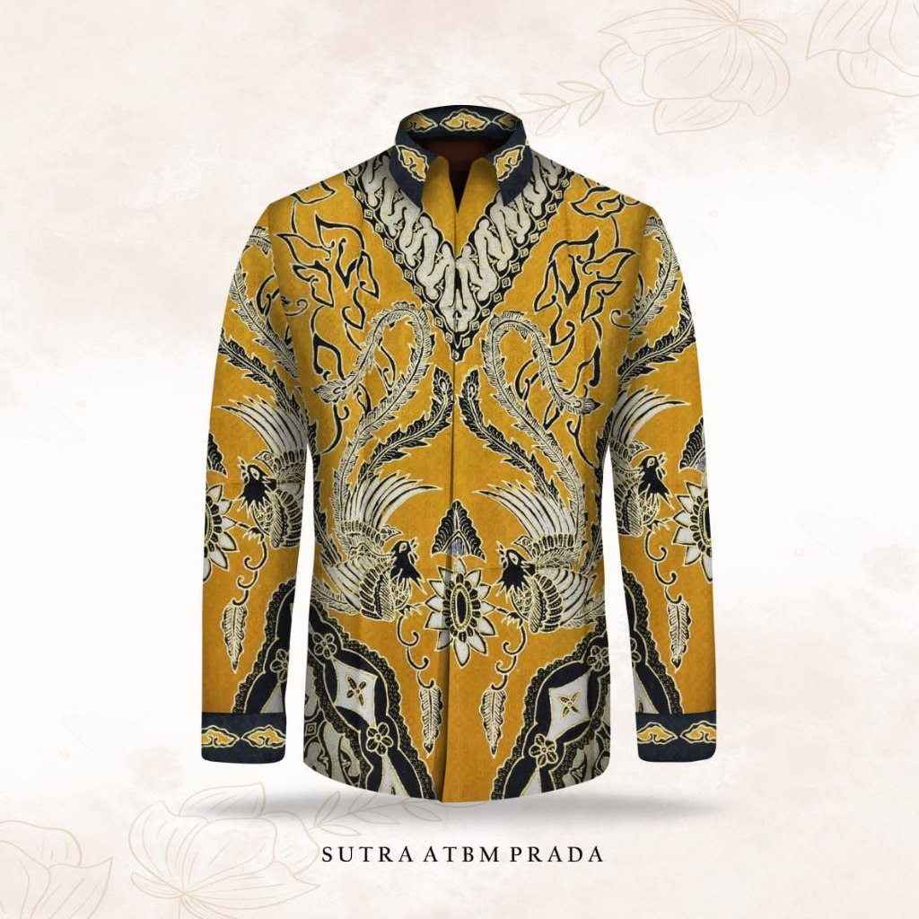 Kain Batik Sutra ATBM Baron Prada Emas Tulis Premium Kian Pola  kemeja batik excluisve
