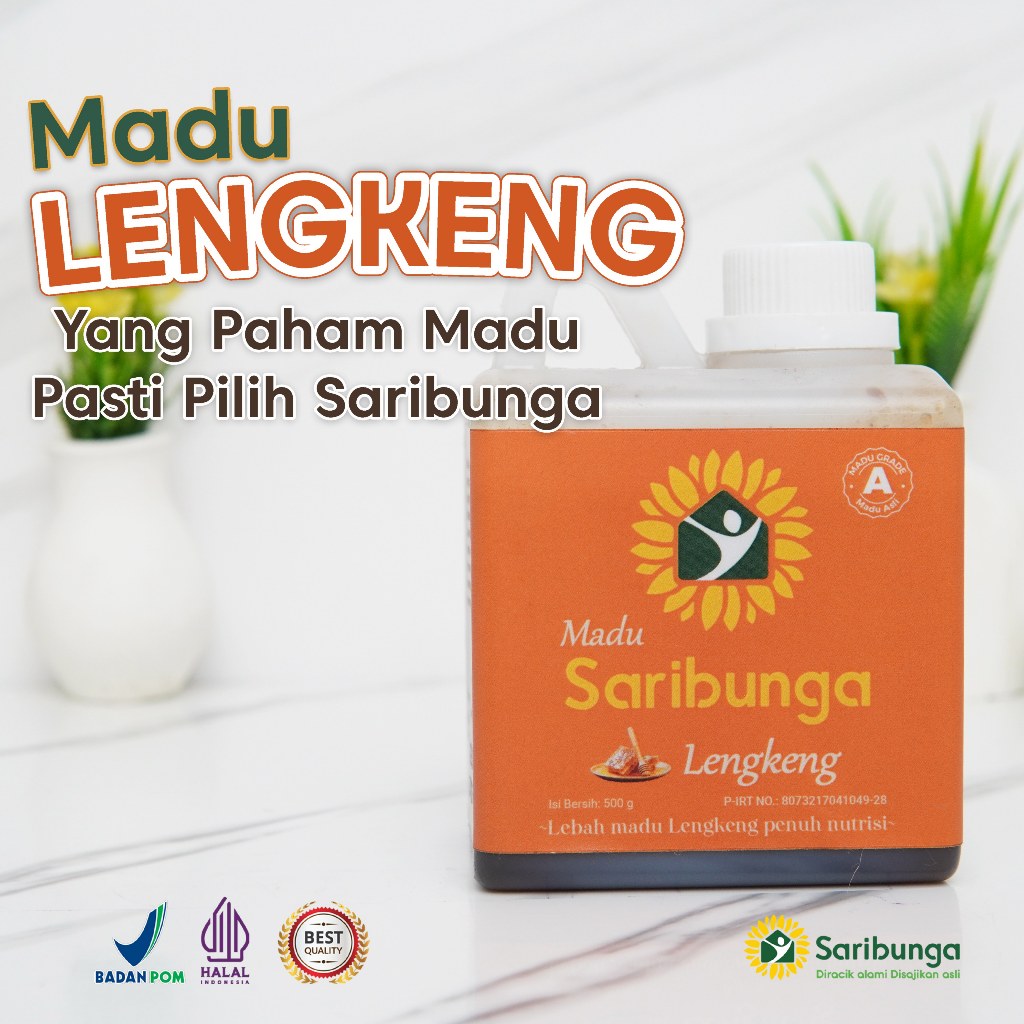 MADU KELENGKENG SARIBUNGA Kualitas Grade A+ Premium - Madu Longan Honey - Madu Murni Asli Lengkeng