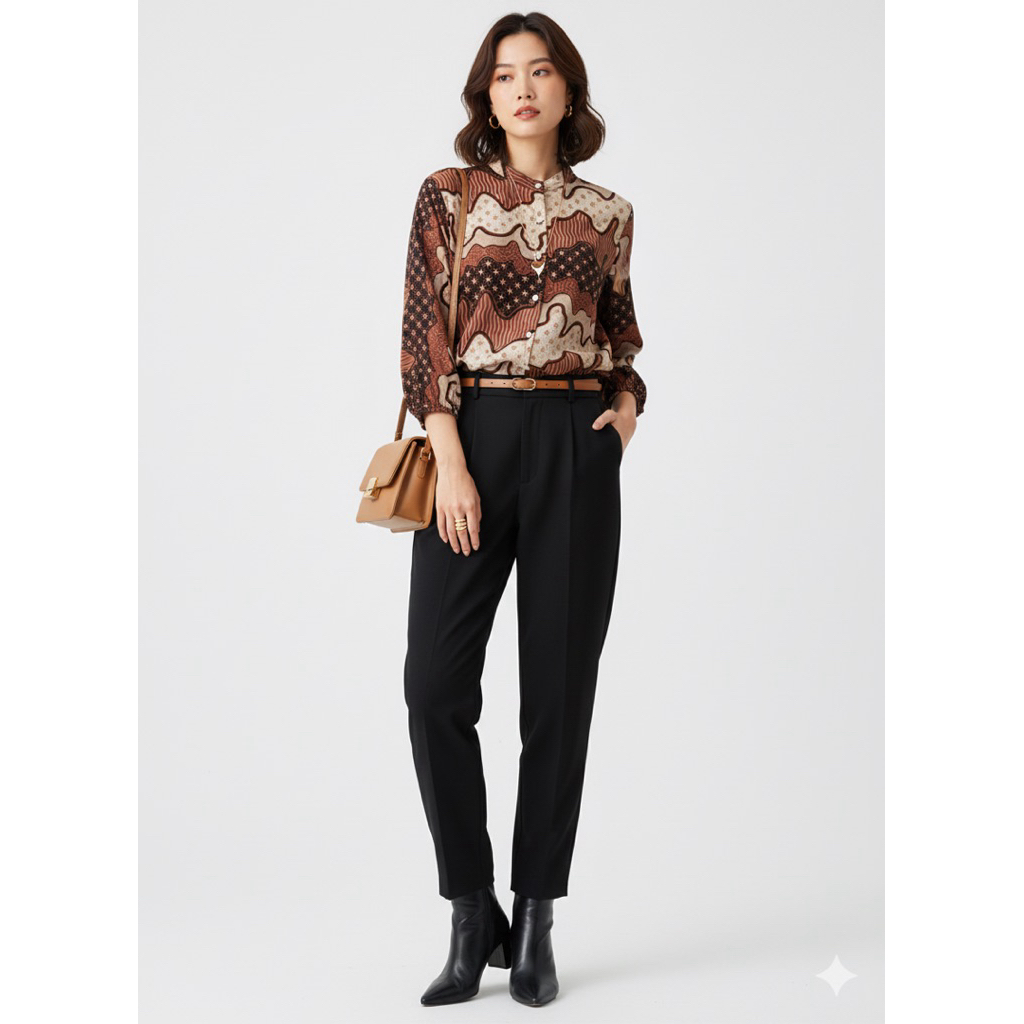 Masayu Batik - Blouse Batik Wanita Atasan Tiramissue Choclate