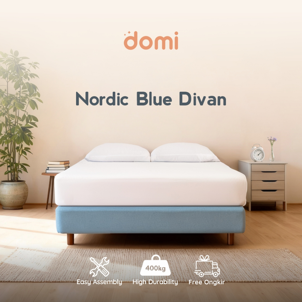 Domi Dipan Nordic Blue / Tempat Tidur / Divan Kasur Modern Minimalis