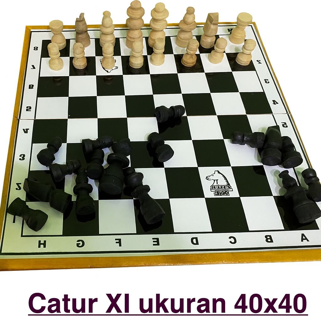 Papan catur kayu lipat permainan catur ukuran 40x40
