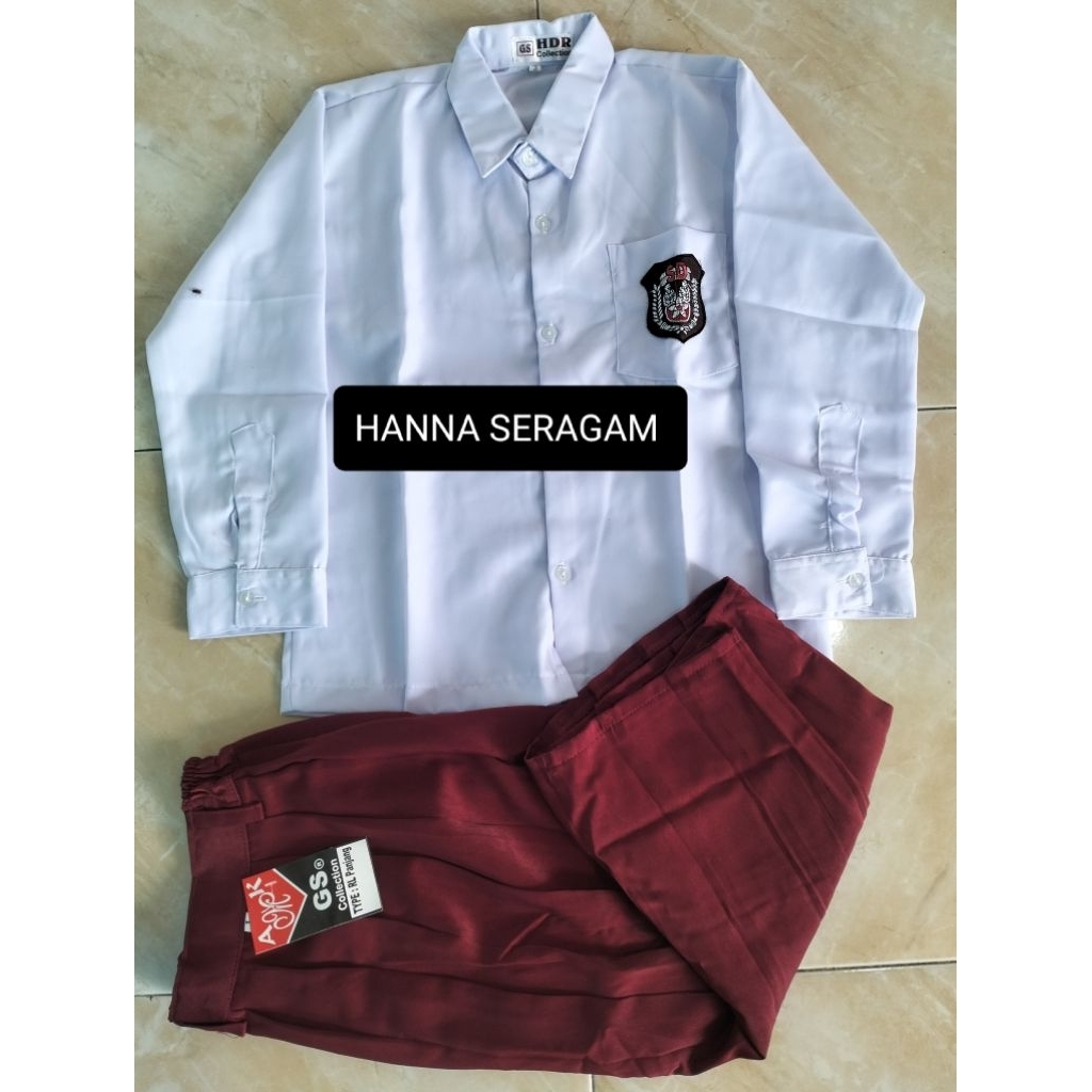 Setelan Seragam Sekolah Merah Putih SD Untuk Anak Perempuan/Setelan Rok Merah Putih SD Usia 6 tahun