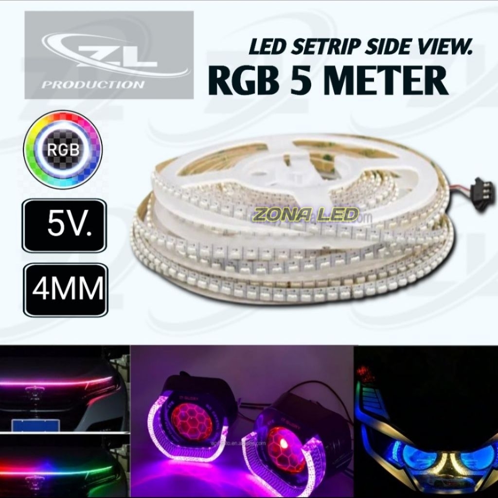 LED SIDE VIEW TOP RGB  Led strip WS2812b 170 led/meter Smart Led untuk lampu alis stoplamp...