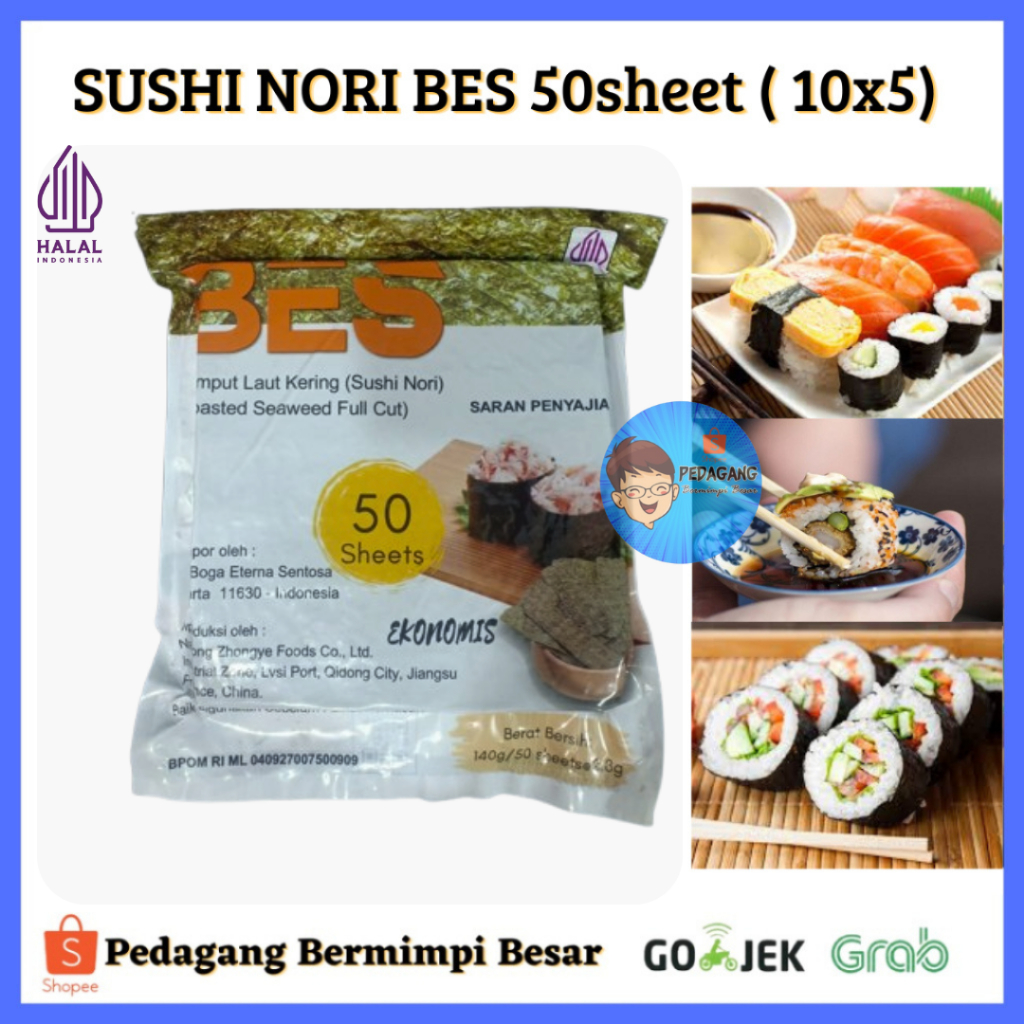 [PBB] Sushi Nori BES 50sheet / Nori Sushi 50 Lembar / Rumput Laut Sushi / Nori Sheet Sushi / Seaweed