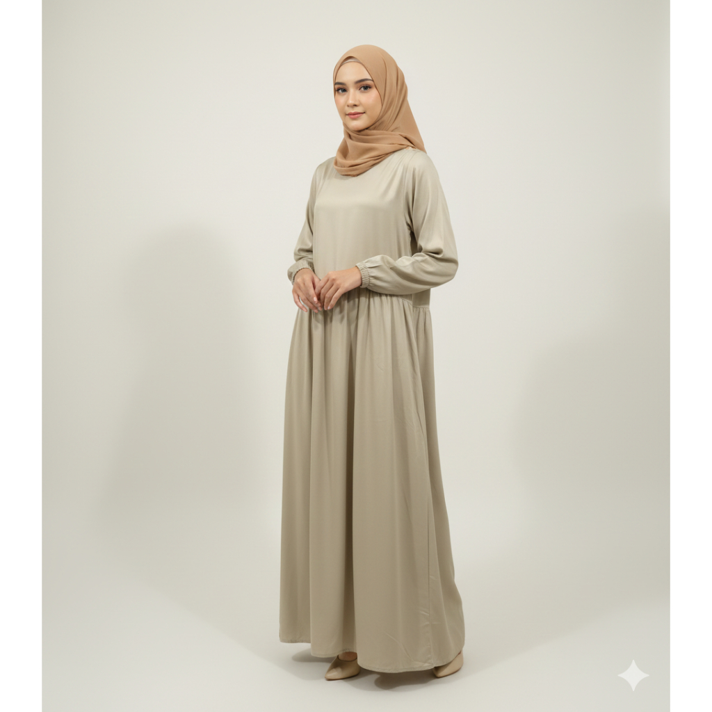 RILLEY - Gamis Sadira | Dress Panjang Muslim Wanita Rayon Twill