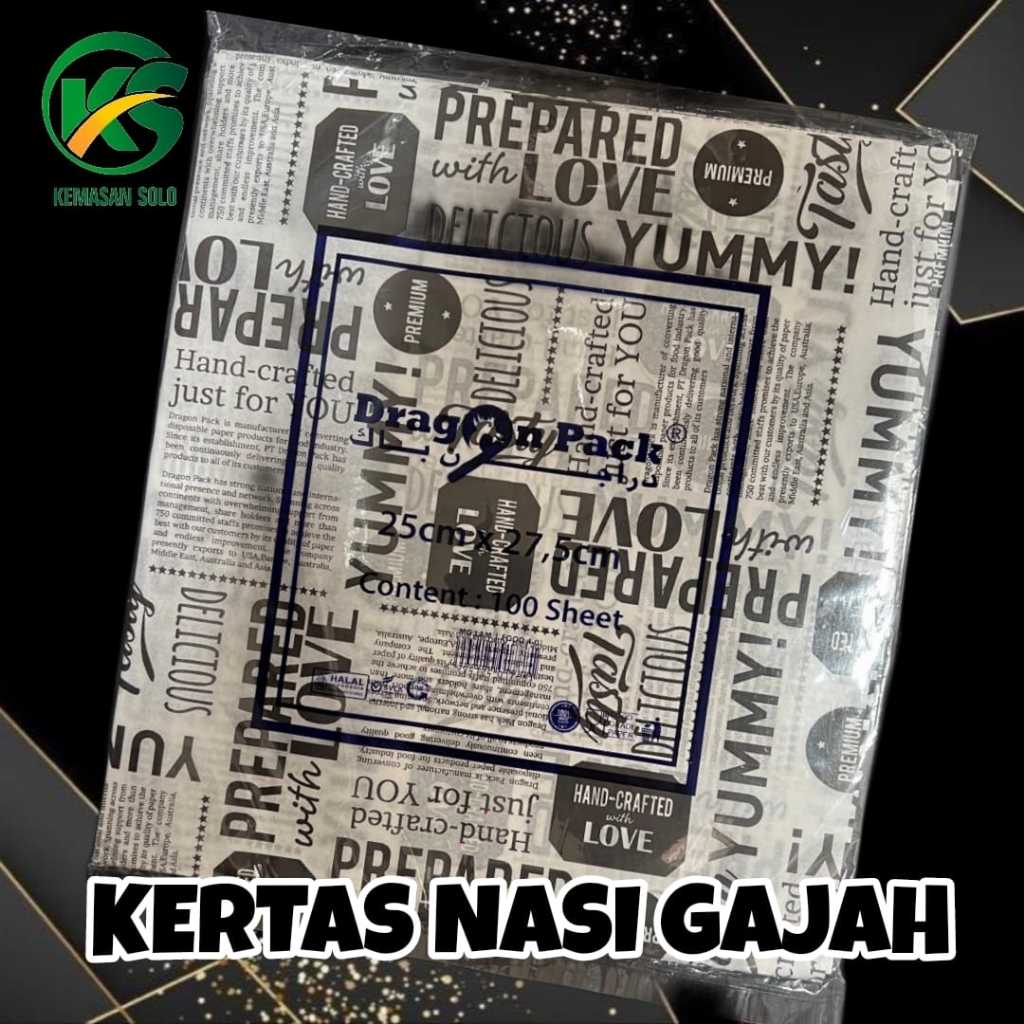 Kertas nasi motif koran Paper WRAP by Dragon pack