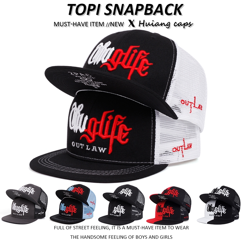 Topi Snapback Thuglife Bordir 2PAC topi trucker hiphop Cap Casual Distro Fashion Pria Wanita
