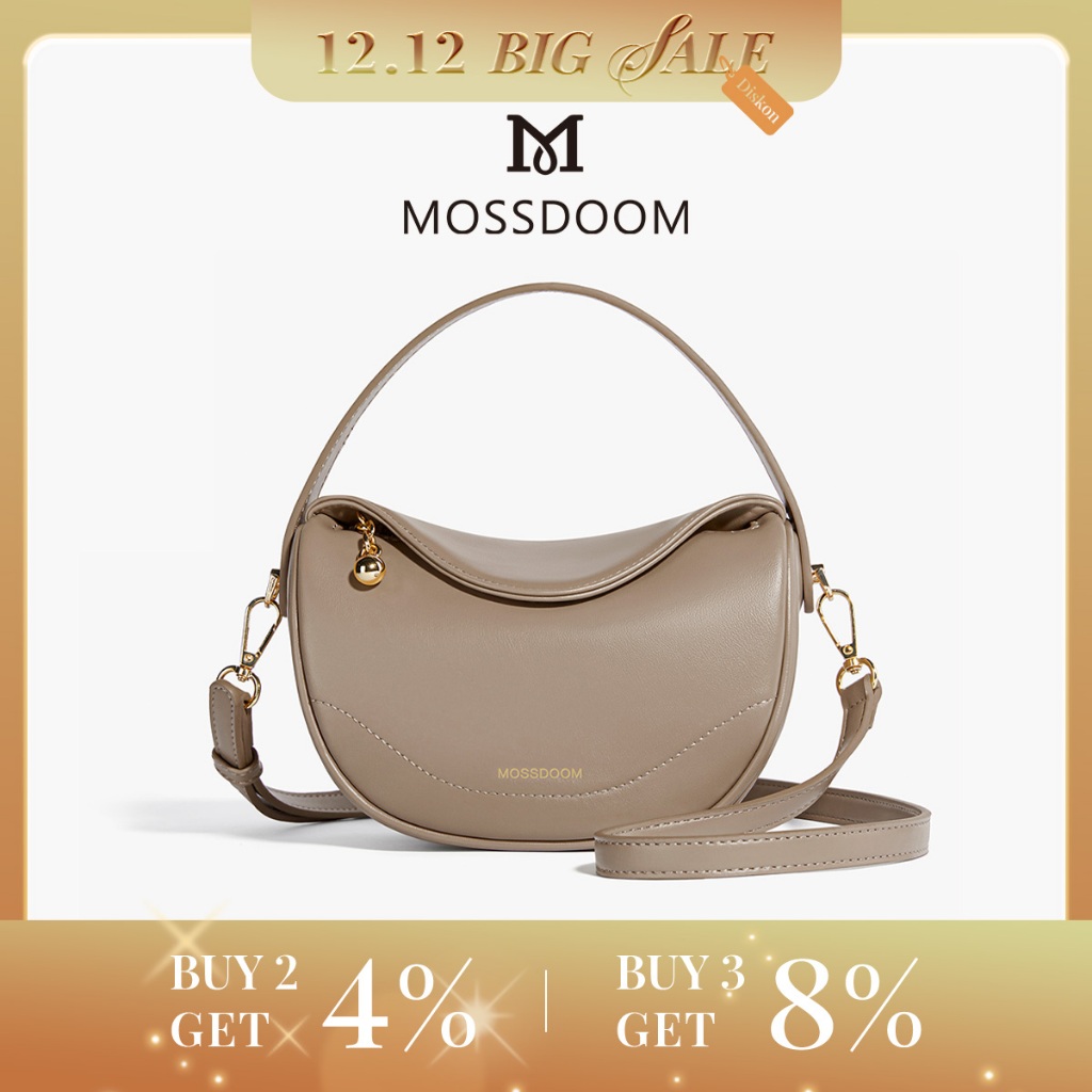 MOSSDOOM Tas Wanita Eletta Bag Mode Retro Elegan Tas Selempang Kasual Sederhana