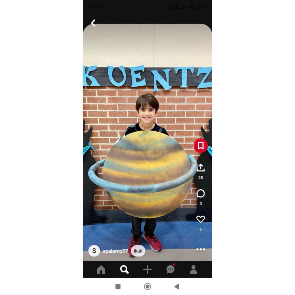 kostum uranus dari kain flanel, kostum planet tata surya