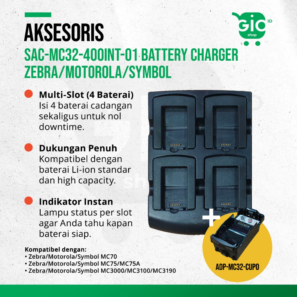 Dijual Spesifikasi Multi Slot Baterai Charger SAC74X00-400CR (Plus Adaptor) Mobile Computer Zebra/Mo