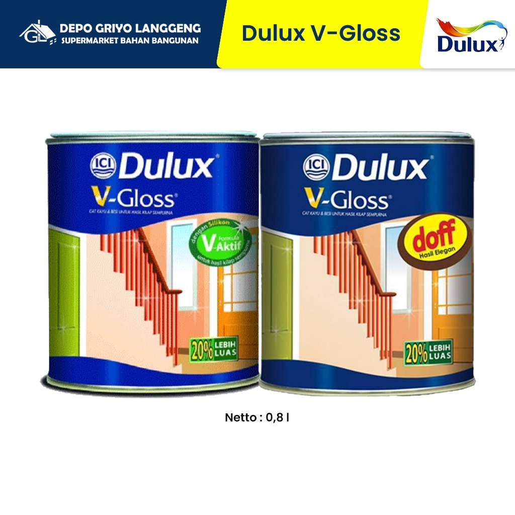 Dulux Vgloss Cat Kayu & Besi Interior 1Lt / Cat Dulux Kayu Dan Besi 1kg