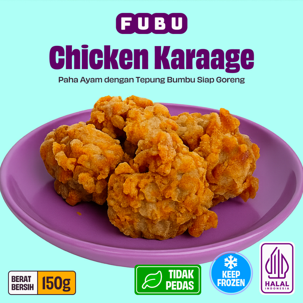 FUBU Chicken Karaage - Paha Ayam dengan Tepung Bumbu Siap Goreng khas Jepang Fried Karage Carage Sep
