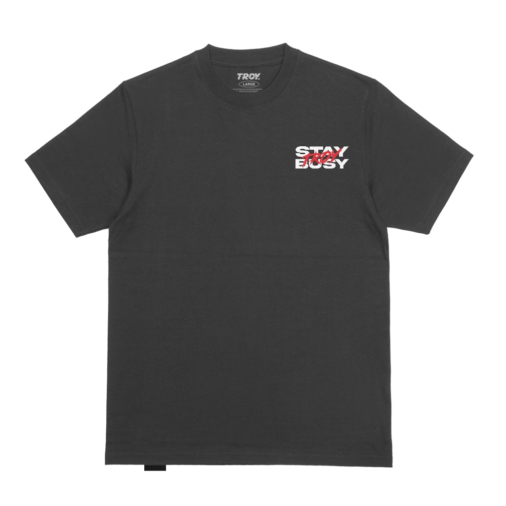 Troy Company T-shirt Dark Grey Boldness - Kaos Lengan Pendek Kaos Abu Gelap MTD 3478