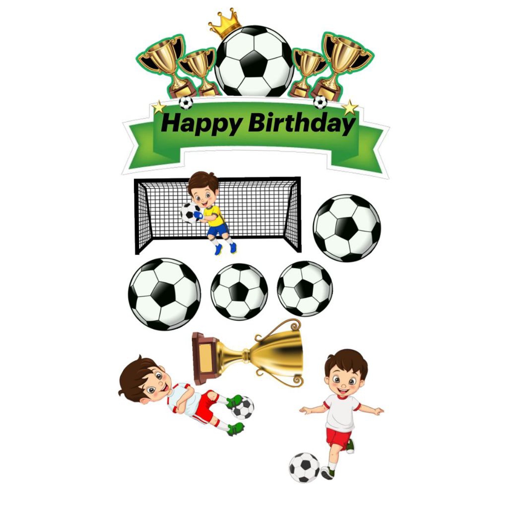 Topper Cake Tema SEPAK BOLA l TOPPER Cake SEPAK BOLA Free CUSTOM NAMA/HIASAN l TOPPER CAKE ULTAH TEM