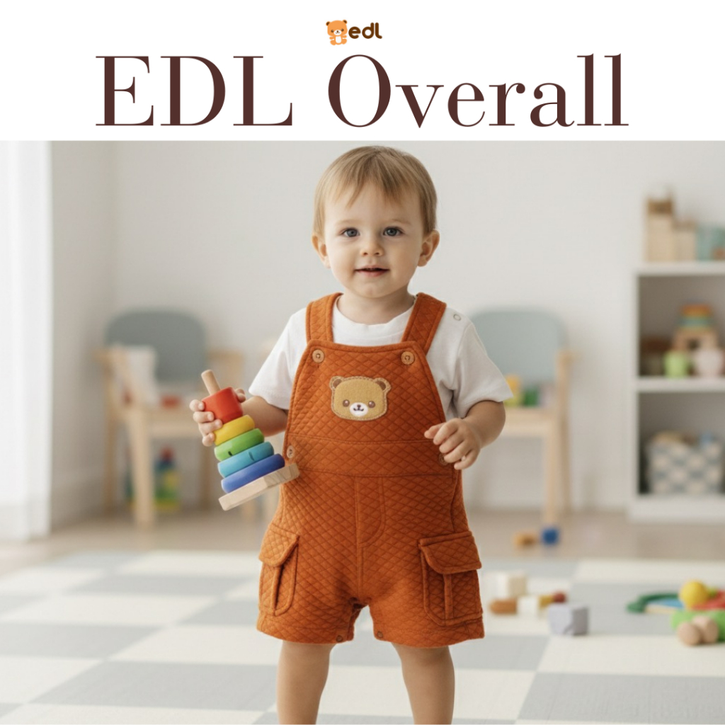 EDL Baby - Overall Bayi Laki-laki Perempuan usia 0-18 bulan / bear