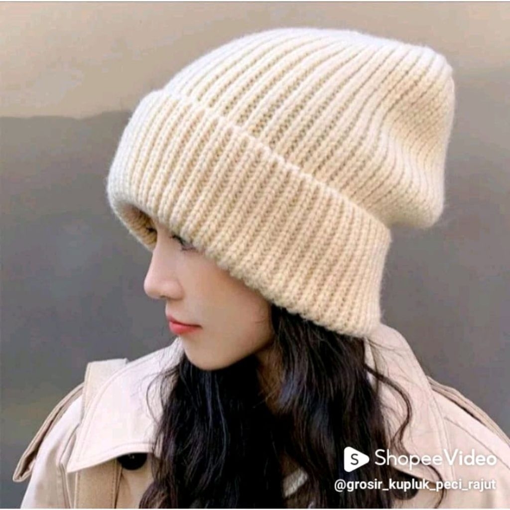 ALQWINA Topi Kupluk Rajut Fujian Topi Kupluk Wanita Topi Kupluk Tebal Topi Kupluk Premium
