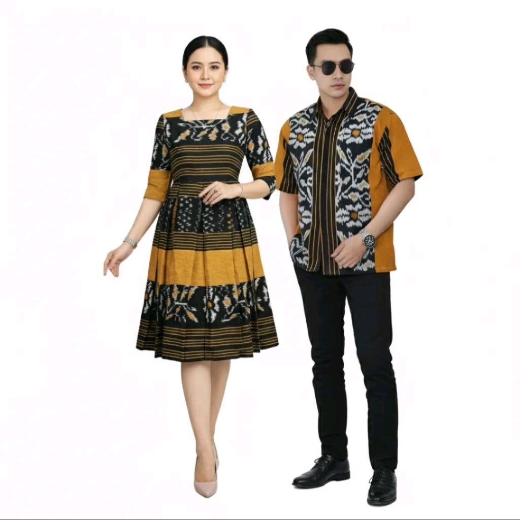 Set Keluarga Baju Tenun Premium Baju Pesta Natal Formal Resepsi Kondangan  Couple