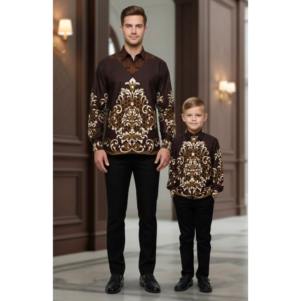 BATIK KERTAJAYA KEMEJA BATIK MAHOGANY PRIA BAHAN  KATUN //COD