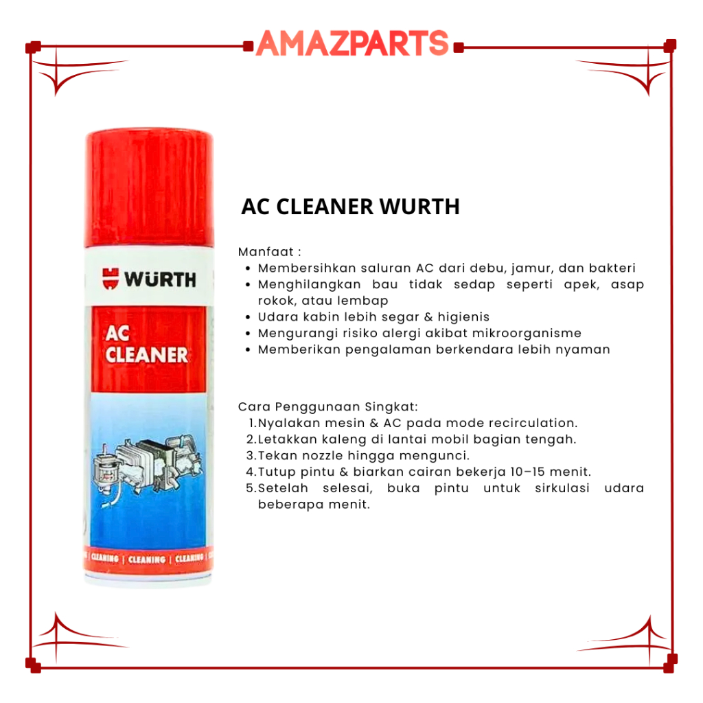 Wurth AC Cleaner / AC Refesher Mobil 250ml Wurth