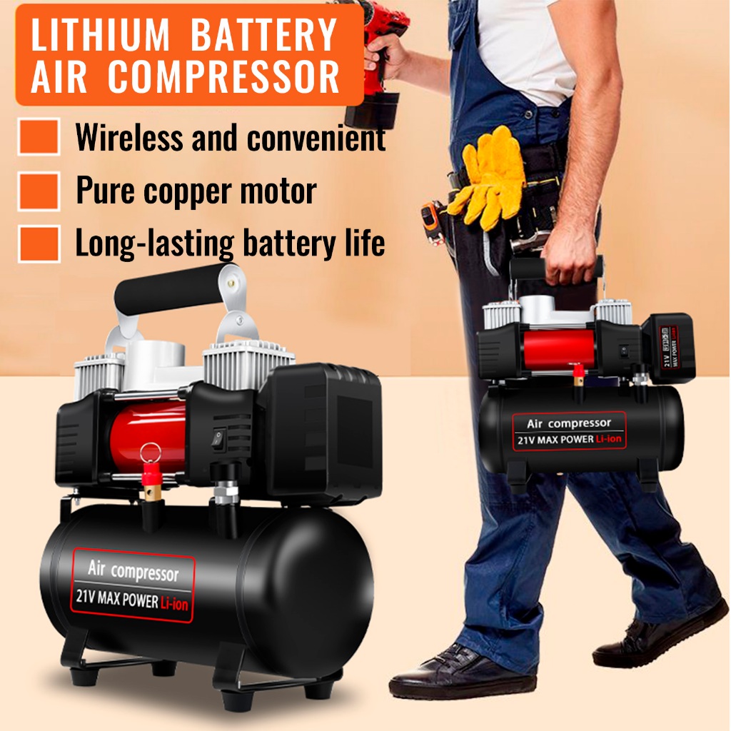 EFFORT Kompresor angin listrik 40L/min Alat Tekanan Udara Mesin Pompa Angin Kompresor 3L Portabel mi