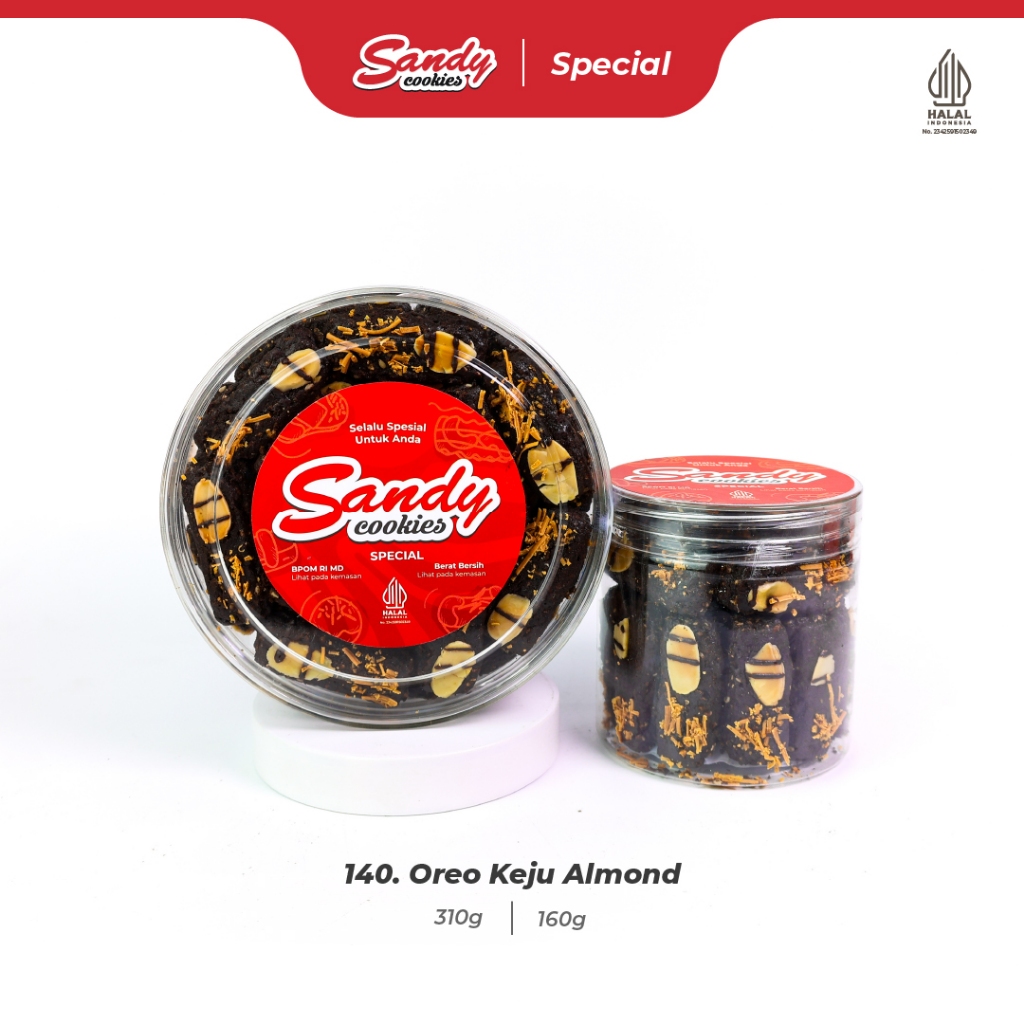 140. Oreo Keju Almond - Kue Kering Sandy Cookies Special