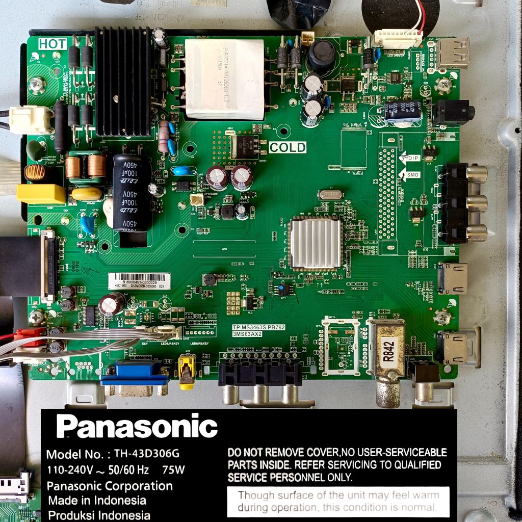 Mainboard PANASONIC TH-43D306G PSU + MB TH - 43D306G 43D 306G Part Mesin Mobo / Board Panasonic LED 