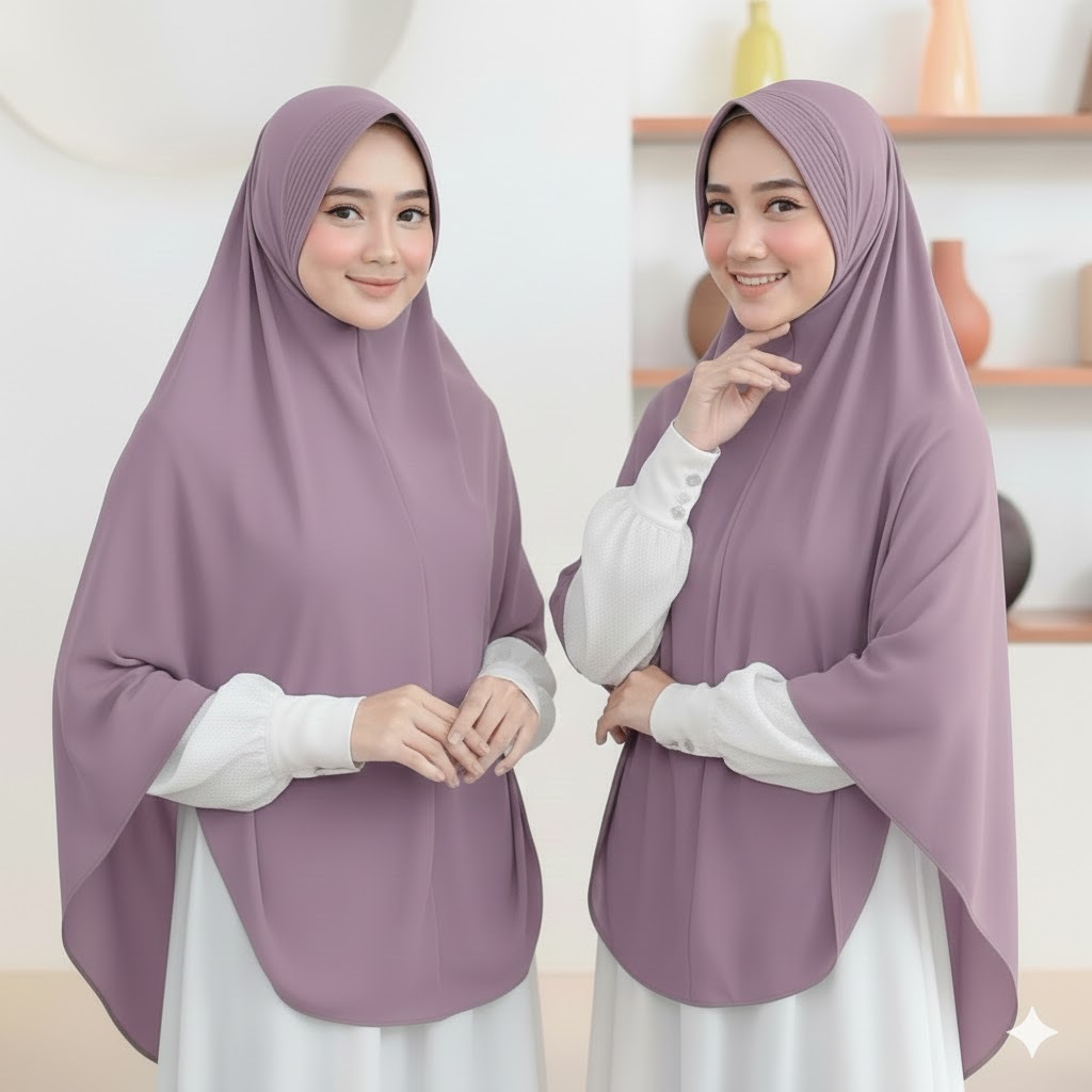 Khimar Syar’i Jumbo XXL – Bergo Instan Jersey Premium Adem & Tebal