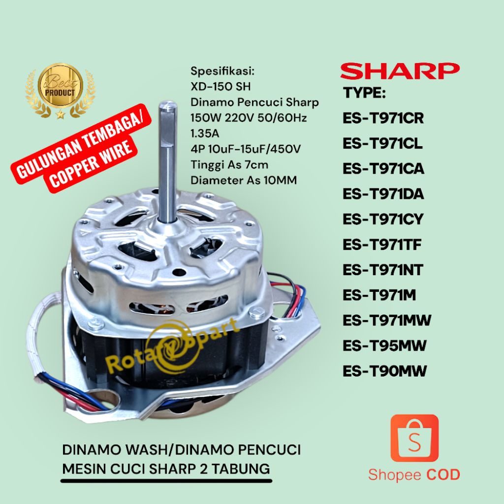 Dinamo pencuci/Wash Sharp Gulungan Tembaga/CU ES-T971MW ES-T95MW ES-T90MW ES-T971CR ES-T971CL ES-T97