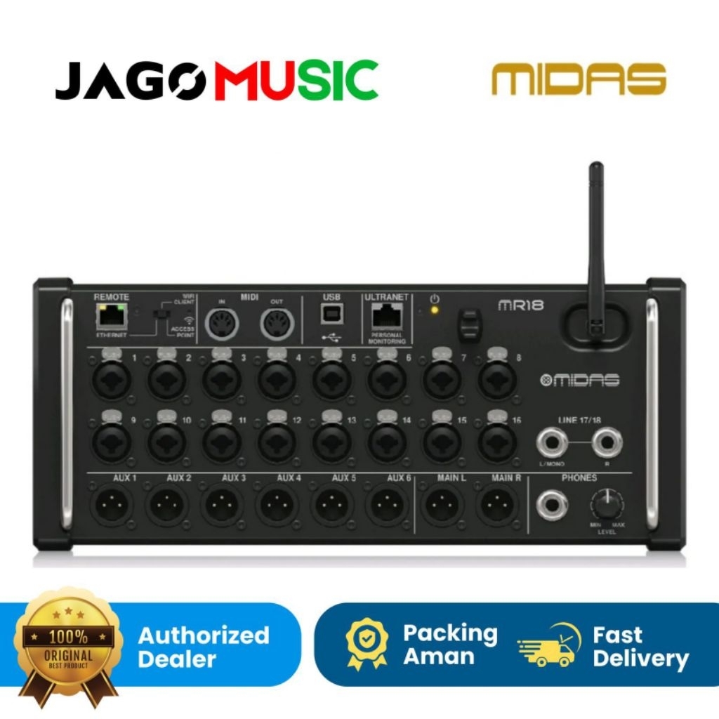 Mixer Digital Midas MR18 Rackmount Digital Mixer Midas MR 18 Original