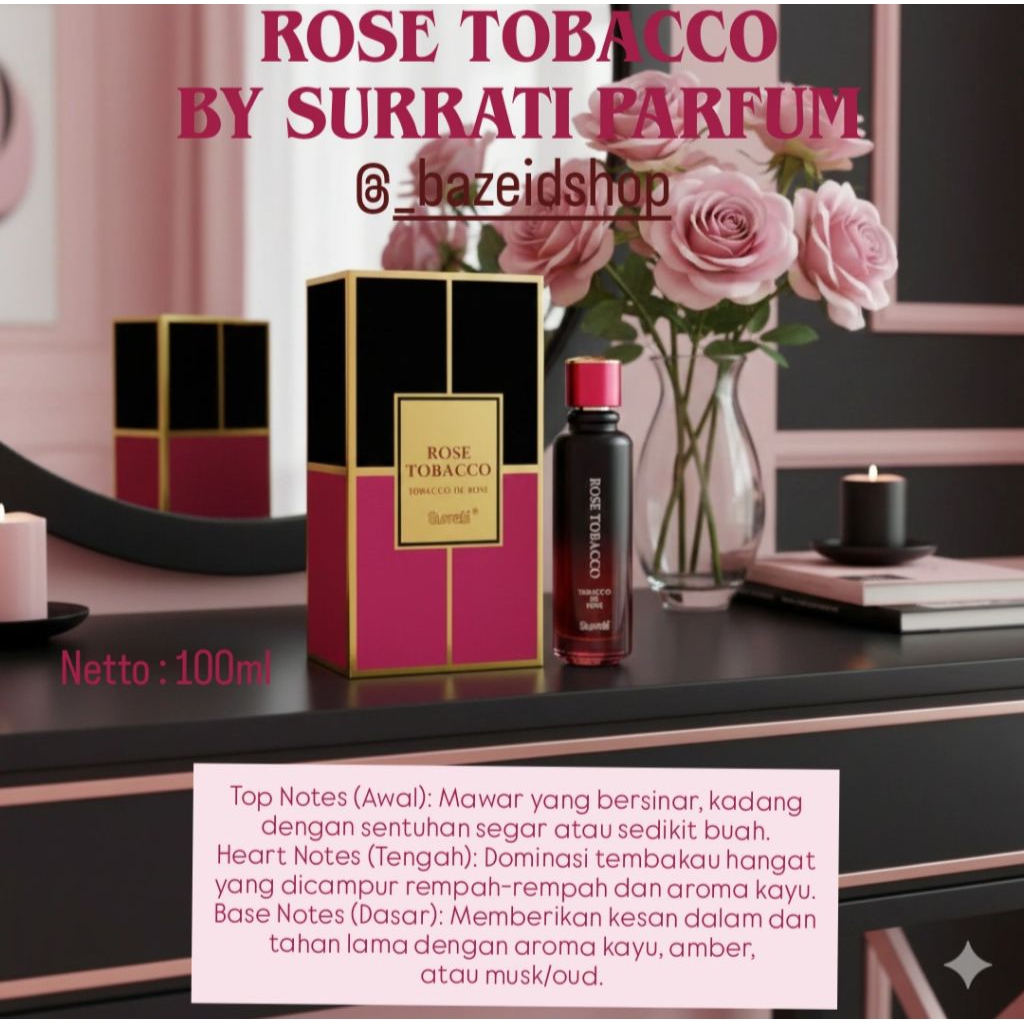 ROSE TOBACCO By Surrati Parfum 100ml Original Saudi