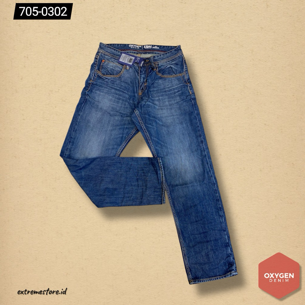 CELANA OXYGEN | OXYGEN PREMIUM DENIM 705-0302,REGULER FIT JEANS OXYGEN.