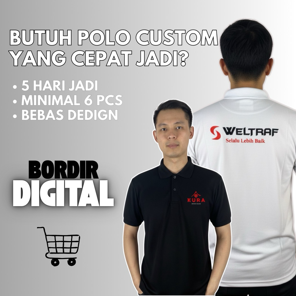 [CUSTOM CEPAT] CUSTOM POLO SHIRT BORDIR / KAOS POLO BORDIR BEBAS CUSTOM