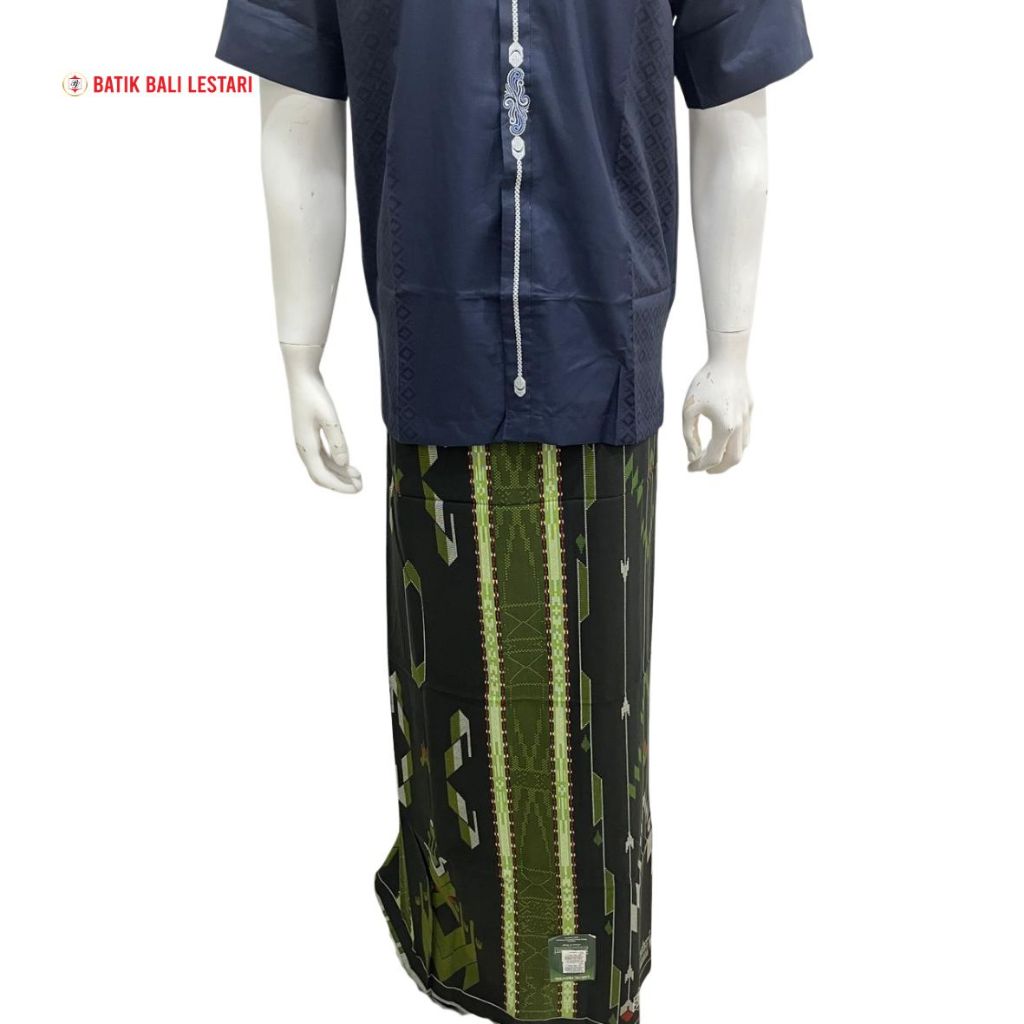 Batik Bali Lestari Sarung Samarinda Harum Cendana Hitam Hijau (SR0308)